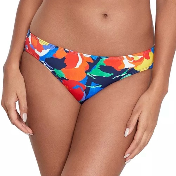 NWT Lauren Ralph Lauren Women's Printed Hipster Bikini Bottoms size 10 - Picture 1 of 3